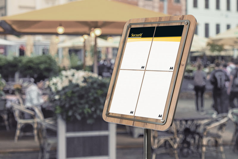Load image into Gallery viewer, Securit Information Displays - Glass Star - Oak 74,4x57x3cm - in use
