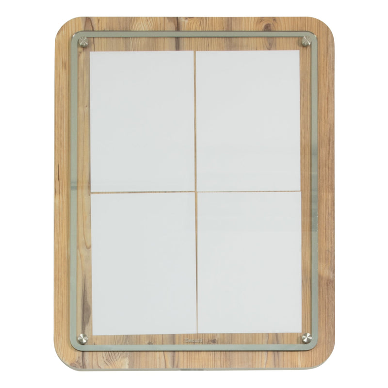 Load image into Gallery viewer, Securit Information Display Set - Glass Star Oak 4A4 - Display + Pole &amp; Base + LED Lamp
