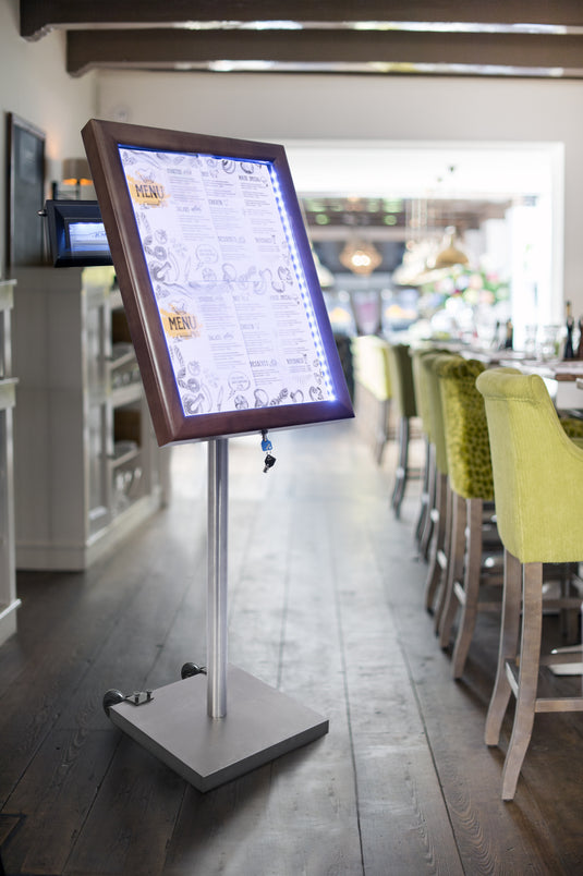 Securit Information Displays - Accessories - Stainless Steel 127x40x40cm - in use