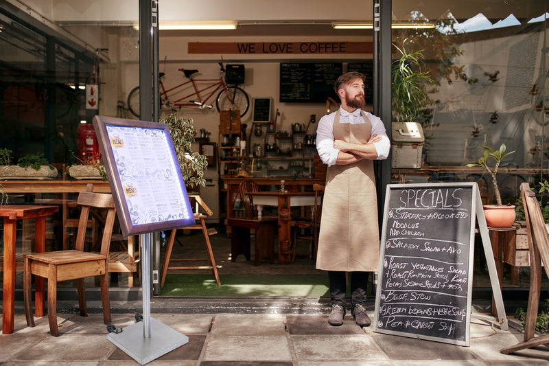 Load image into Gallery viewer, Securit Information Displays - Classic - Dark Brown 69,7x53x6,4cm - in use
