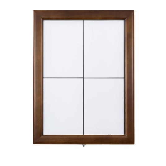Securit Information Display Set - Classic Dark Brown 4A4 LED - Display + Pole & Base + Battery