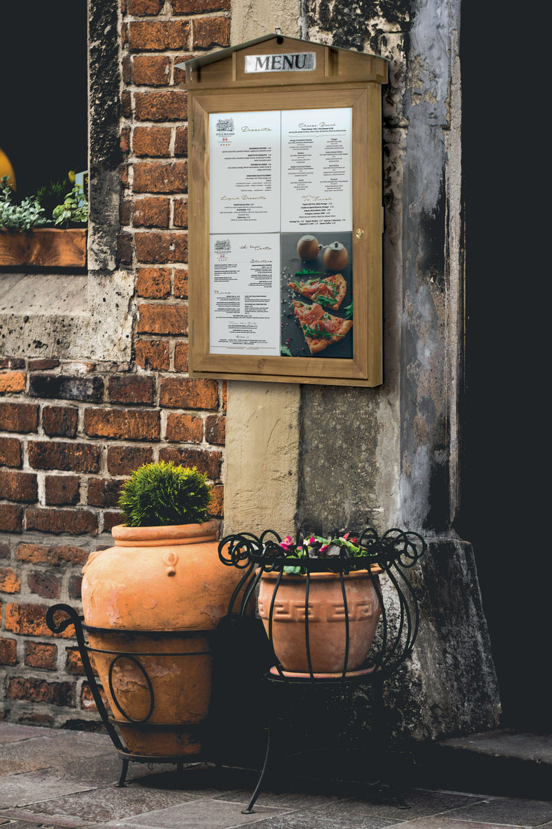Load image into Gallery viewer, Securit Information Displays - Rustic - Wood 81,5x57,5x7,5cm - in use
