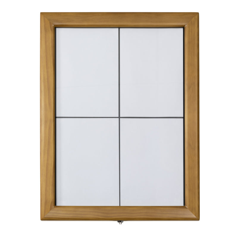 Load image into Gallery viewer, Securit Information Display Set - Classic Teak 4A4 LED - Display + Pole &amp; Base + Battery
