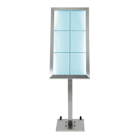 Securit Information Display Set - Stainless Steel 6A4 RGB LED - Display + Pole & Base + Battery