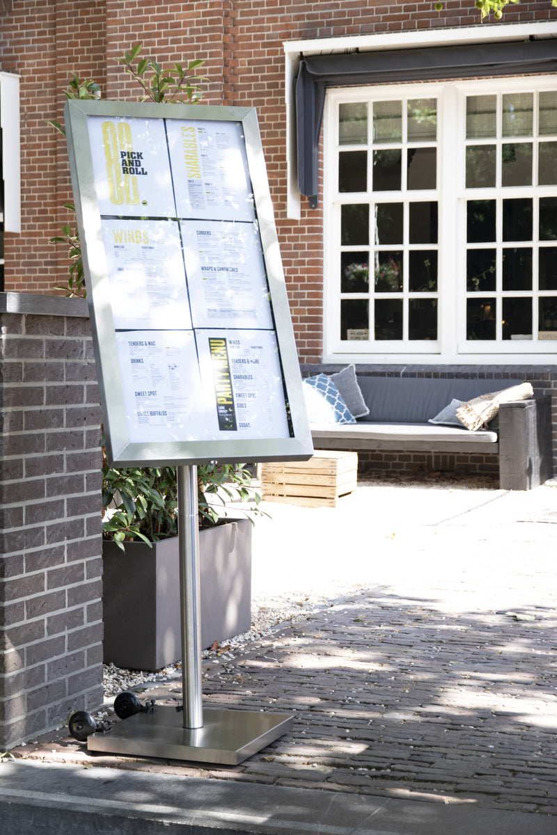 Load image into Gallery viewer, Securit Information Displays - Stainless Steel - Stainless Steel 99x52x5cm - in use
