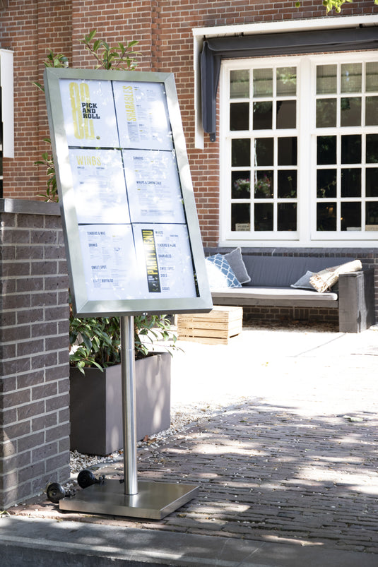 Securit Information Displays - Stainless Steel - Stainless Steel 99x52x5cm - in use