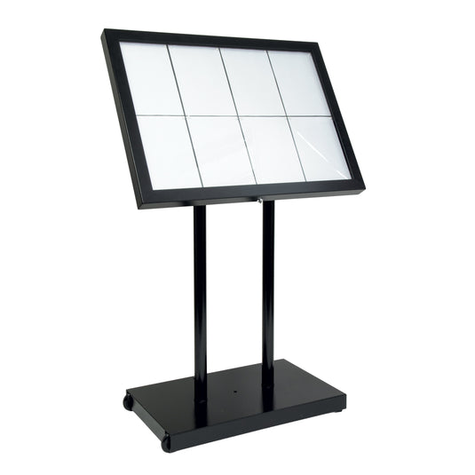 Securit Information Display Set - Black Star XXL 8A4 LED - Display + Poles & Base + Battery