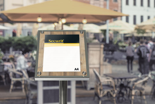 Securit Information Displays - Glass Star - Oak 36,8x28,1x3cm - in use