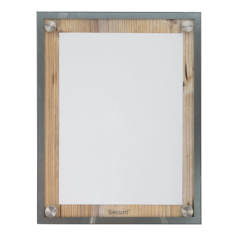 Load image into Gallery viewer, Securit Information Display Set - Glass Star Oak A4 - Display + Pole &amp; Base + LED Lamp
