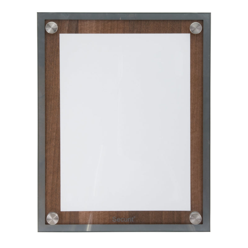 Load image into Gallery viewer, Securit Information Display Set - Glass Star Walnut A4 - Display + Pole &amp; Base + LED Lamp
