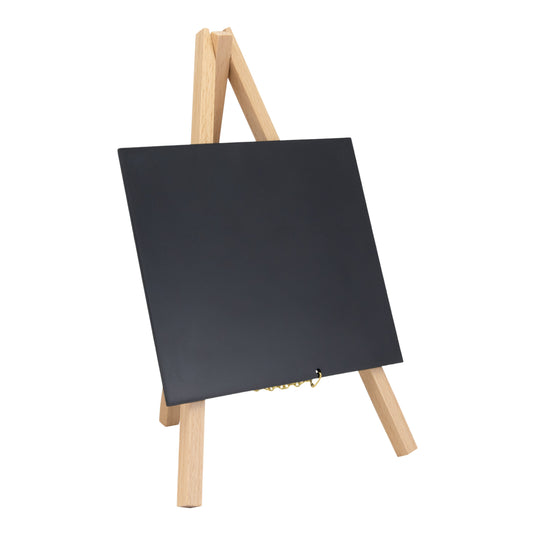 Securit Table Chalkboard Set - Mini Easel Beech (10 Sets of 3) - 30 Easels + White Markers