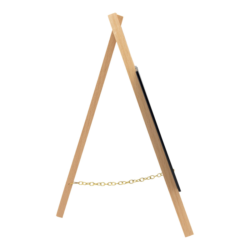Load image into Gallery viewer, Wedding Table Set - 6 Beech Mini Easels + 18 A5 Table Chalkboards + Gold &amp; Silver Chalk Markers
