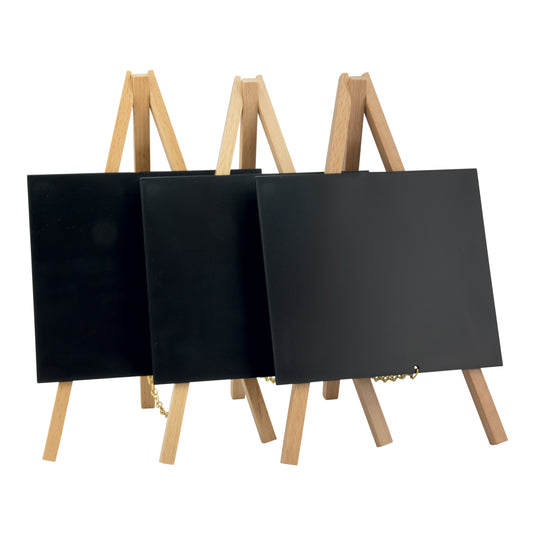 Securit Table Chalkboards - Mini Easel - Beech 24,4x15x13,5cm - Pack of 10