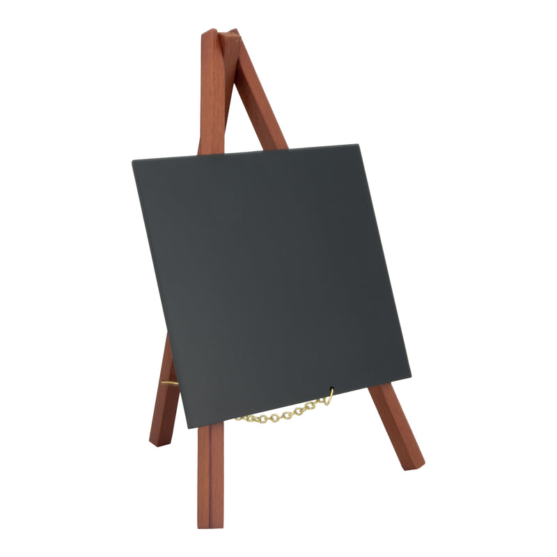 Load image into Gallery viewer, Securit Table Chalkboard Set - Mini Easel Mahogany (10 Sets of 3) - 30 Easels + White Markers
