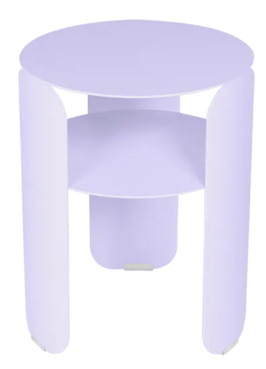 Fermob Bebop Side Table with 35cm diameter in anthracite metal, outdoor offset table design featuring a sleek, modern look.