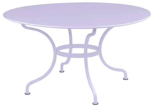Fermob Romane round table with 137cm diameter, suitable for 8 guests, featuring a sleek design and sturdy construction.