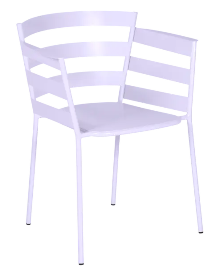 Load image into Gallery viewer, Fermob RYTHMIC outdoor armchair with colorful marshmallow design, featuring a modern, curved plastic seat and metal legs.
