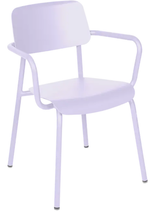 Fermob Marshmallow Studie armchair, stackable indoor dining chair with modern design, suitable for home and office settings.