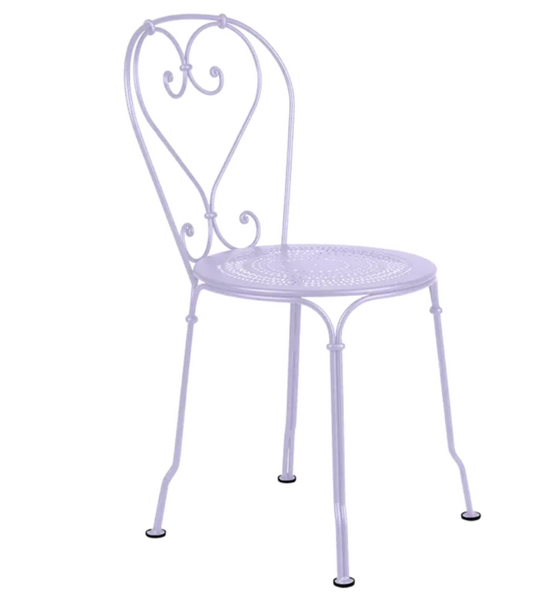 Load image into Gallery viewer, Marshmallow 1900 outdoor chair by Fermob, colorful and modern metal garden chair with curved armrests and slatted seat.
