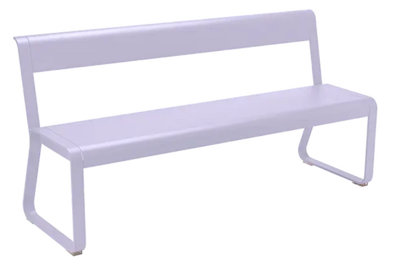 Load image into Gallery viewer, Fermob Bellevie outdoor bench with backrest, powder-coated metal, white finish, and stylish design for garden or patio seating.
