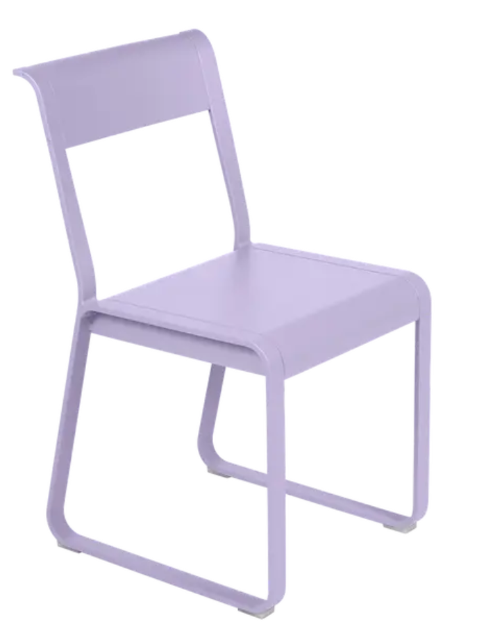 Load image into Gallery viewer, Fermob Bellevie Chair V2, a stylish outdoor metal chair with a modern design in a marshmallow color.
