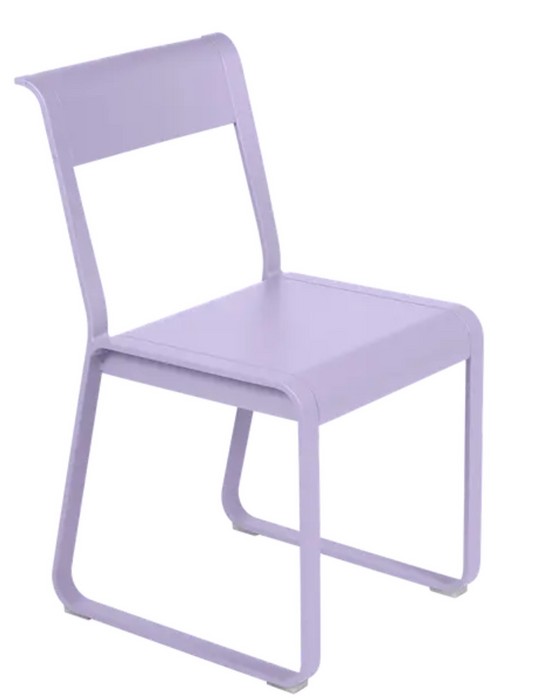 Fermob Bellevie Chair V2, a stylish outdoor metal chair with a modern design in a marshmallow color.