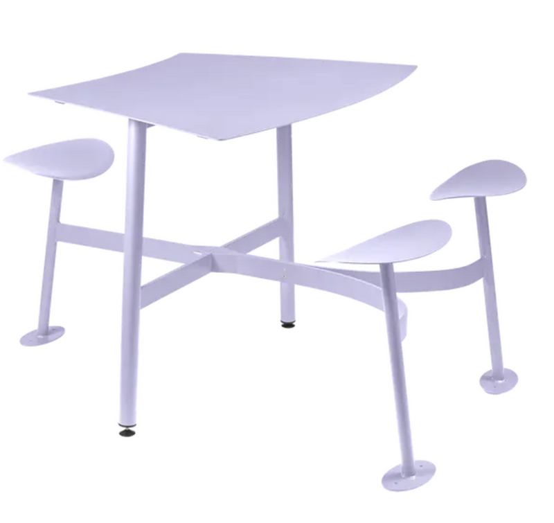 Load image into Gallery viewer, Fermob Bolder 3 Seater bar stool in marshmallow blue with a modern, curved design and wooden legs.
