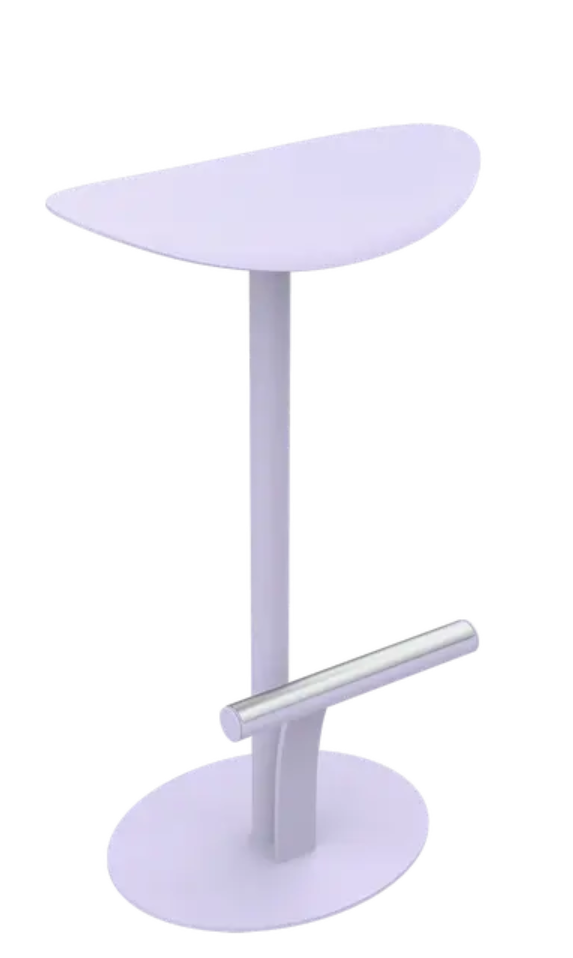 Load image into Gallery viewer, Fermob Bolder bar stool with a marshmallow-colored powder-coated metal frame, outdoor seating for modern patio or bar area
