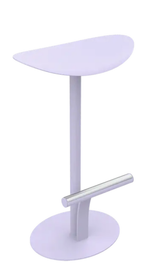 Outdoor Fermob Bolder Bar Stool with a marshmallow-colored metal powder-coated finish, showcasing modern outdoor seating design