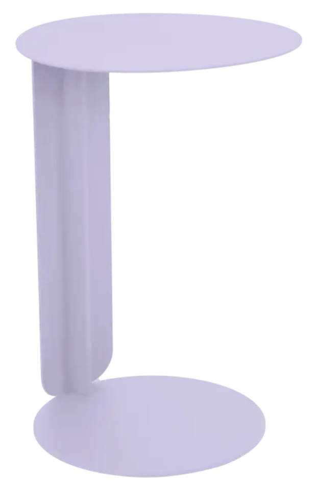 Load image into Gallery viewer, Fermob Bebop Offset Table in marshmallow lilac purple, outdoor metal table with modern design, suitable for outdoor seating areas.
