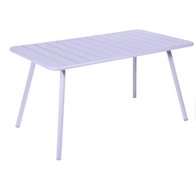 Load image into Gallery viewer, Fermob Luxembourg outdoor bar table measuring 143x80 cm with a marshmallow finish, suitable for patio and outdoor spaces.
