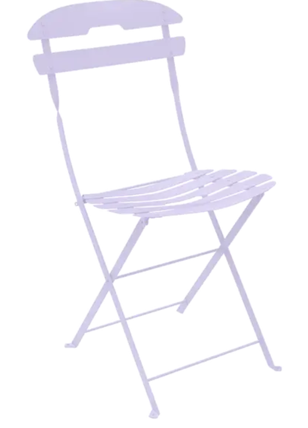 Load image into Gallery viewer, Fermob LA MÔME Chai folding chair in marshmallow color, lightweight and foldable patio furniture for outdoor seating.
