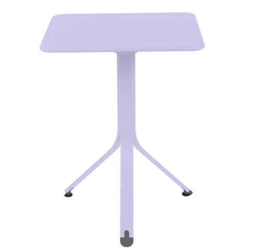 Fermob Rest'O folding outdoor table in metal, 57x57cm, with a marshmallow color finish, suitable for outdoor use.