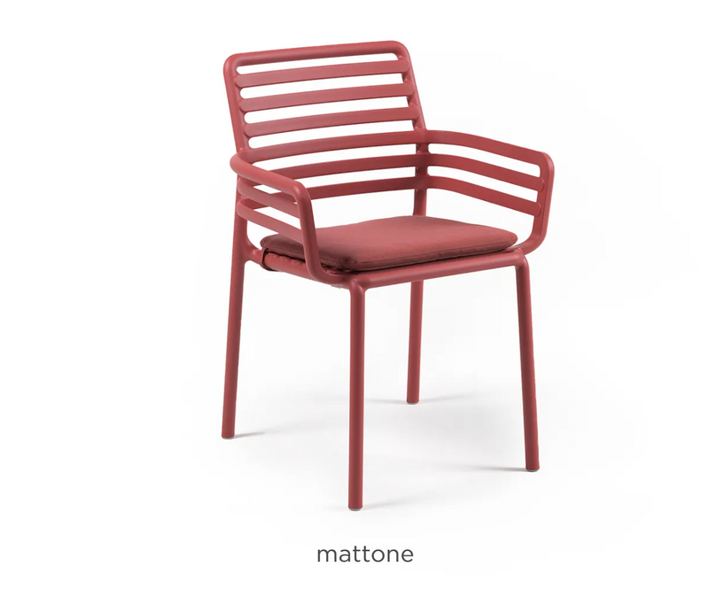 Load image into Gallery viewer, Nardi Doga armchair cushion with beige fabric and plush padding, designed for outdoor comfort.
