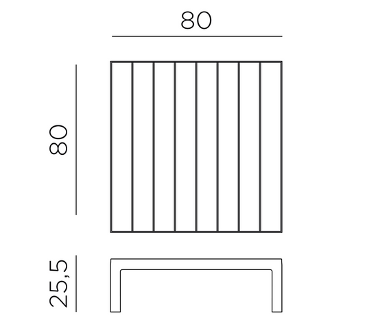 Nardi Maximo Tavolino 80 outdoor coffee table with sleek design, ideal for commercial outdoor restaurant and patio settings.