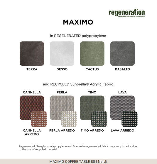 Nardi Maximo Tavolino 80 outdoor coffee table with sleek design, suitable for commercial outdoor restaurant settings.