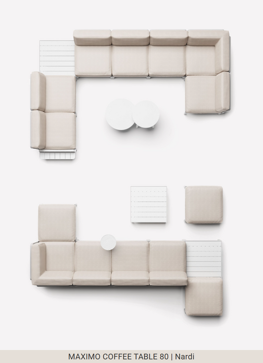 Nardi Maximo Tavolino 80 outdoor coffee table with sleek design, suitable for commercial patios and outdoor restaurant settings.