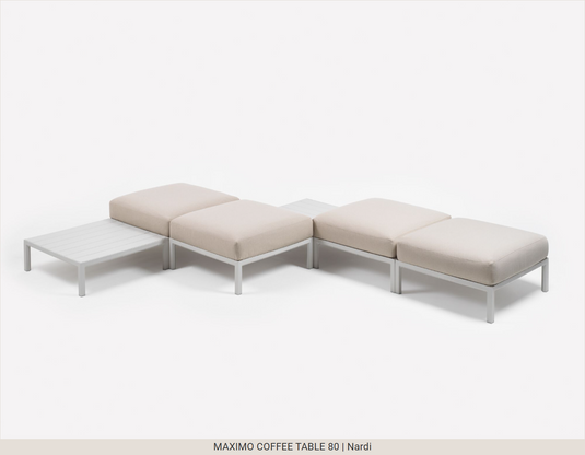 Nardi Maximo Tavolino 80 outdoor coffee table with sleek design, ideal for commercial patios and restaurant outdoor spaces.