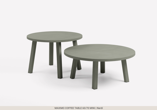 Nardi Maximo Tavolino 60 Mini round outdoor coffee table with a sleek design, ideal for outdoor patio or garden spaces.