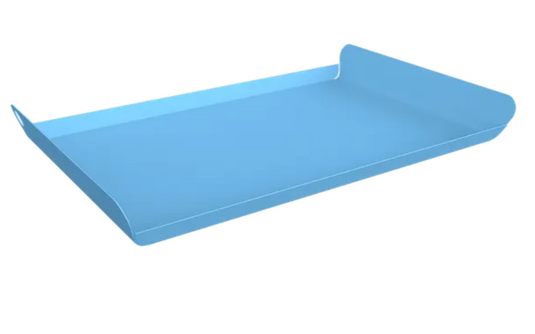 Fermob MayaBlue metal ALTO tray measuring 36x23 cm, ideal for outdoor furniture or serving accessories.