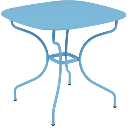 MayaBlue Fermob OPÉRA+ Carronde outdoor metal table, 82 x 82 cm, suitable for garden or patio dining and outdoor spaces