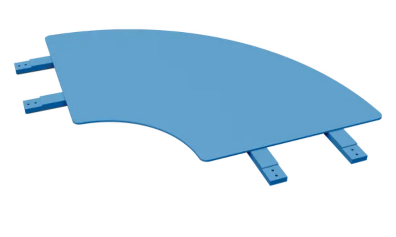 Load image into Gallery viewer, Fermob Bolder Connecting Table Top in Maya Blue, showing the smooth, rectangular surface designed for outdoor garden or bench use.
