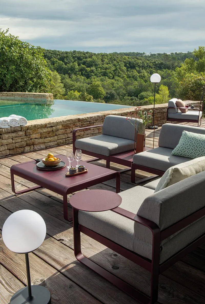 Load image into Gallery viewer, Fermob Moon! wireless table lamp, 63 cm tall with a modern, spherical design, ideal for cozy lighting in living spaces.
