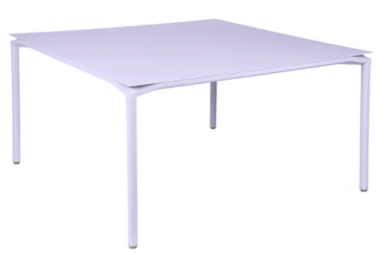 Fermob CALVI square dining table, 140x140 cm, metal eight-seater with a modern design and sturdy construction.
