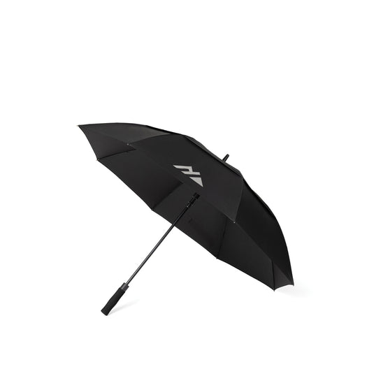 Nordic Drift 27-inch AWARE™ RPET storm umbrella with UPF 50+ proof fabric, sturdy frame, and compact design for rain protection.