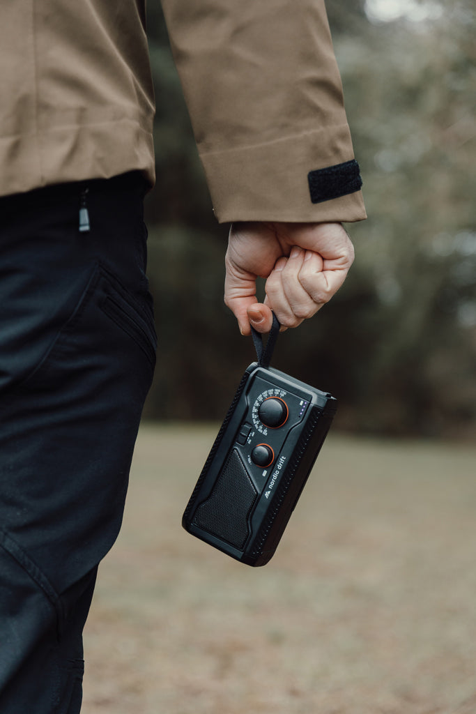 Load image into Gallery viewer, Nordic Drift Titan IPX4 multifunctional radio with 4000mAh battery, audio device featuring digital controls and portable design.
