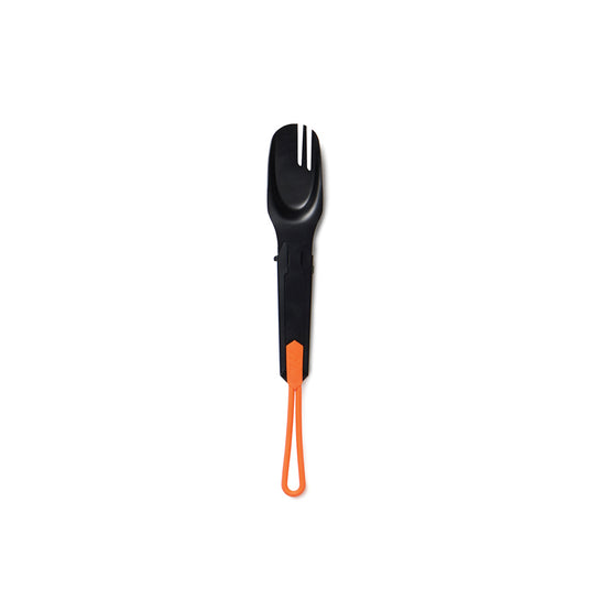 Nordic Drift Drift Trail 4-in-1 outdoor cutlery set with fork, knife, spoon, and bottle opener, designed for camping and outdoor use.