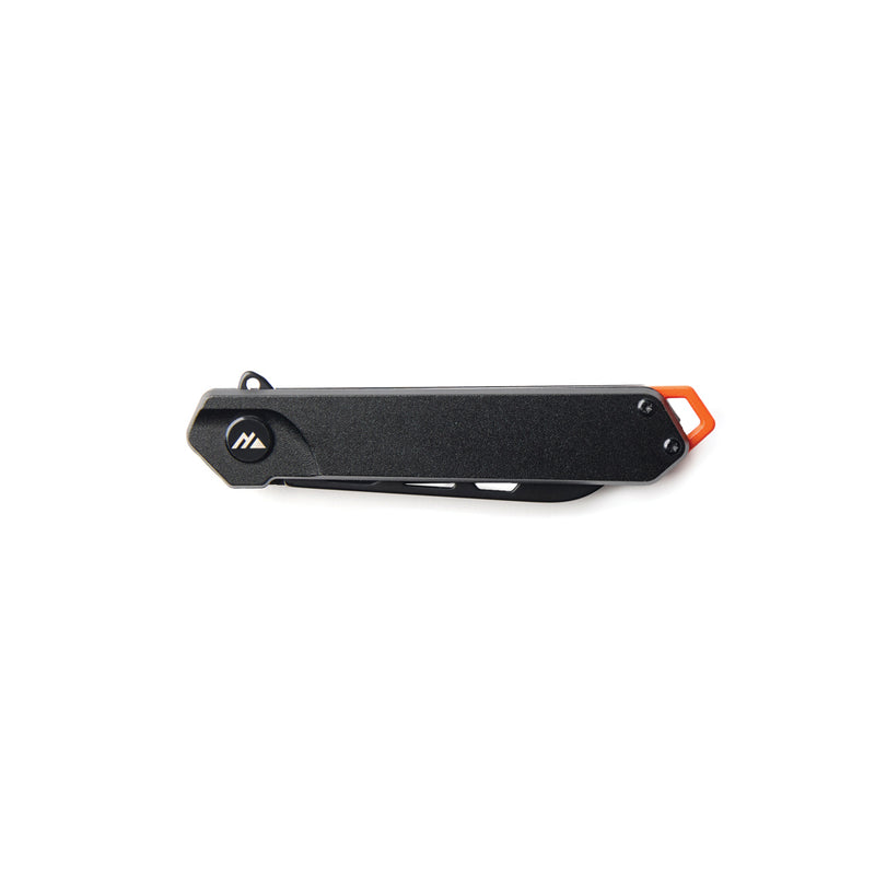 Load image into Gallery viewer, Nordic Drift Adventure Folding Knife with black handle and stainless steel blade, suitable for outdoor tools and camping tasks.
