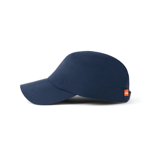 Nordic Drift RCS Aero UPF 50+ cap, navy blue headwear with curved brim and adjustable strap, designed for sun protection.