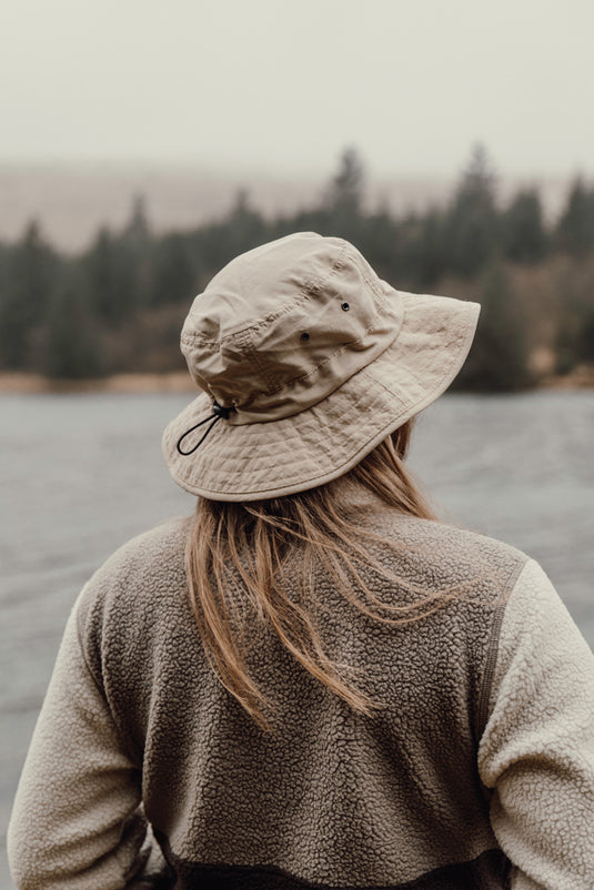 Nordic Drift RCS Horizon UPF 50+ bucket hat in lightweight fabric, featuring wide brim and stylish design for sun protection.